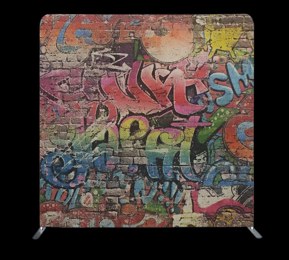 Colourful graffiti photo booth backdrop